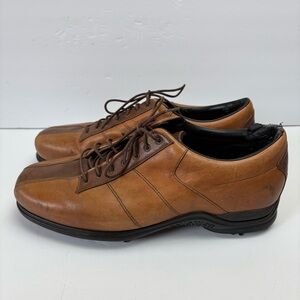 Callaway Golf Shoes Brown Leather Cleats ERC M120-07 Soft Spikes Mens size 10.5